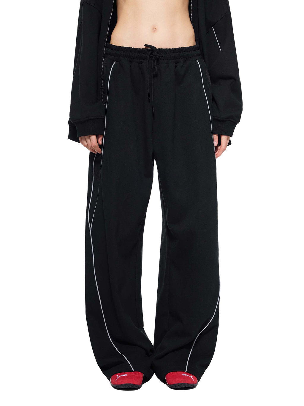 Reflective Striped Baggy Sweatpants