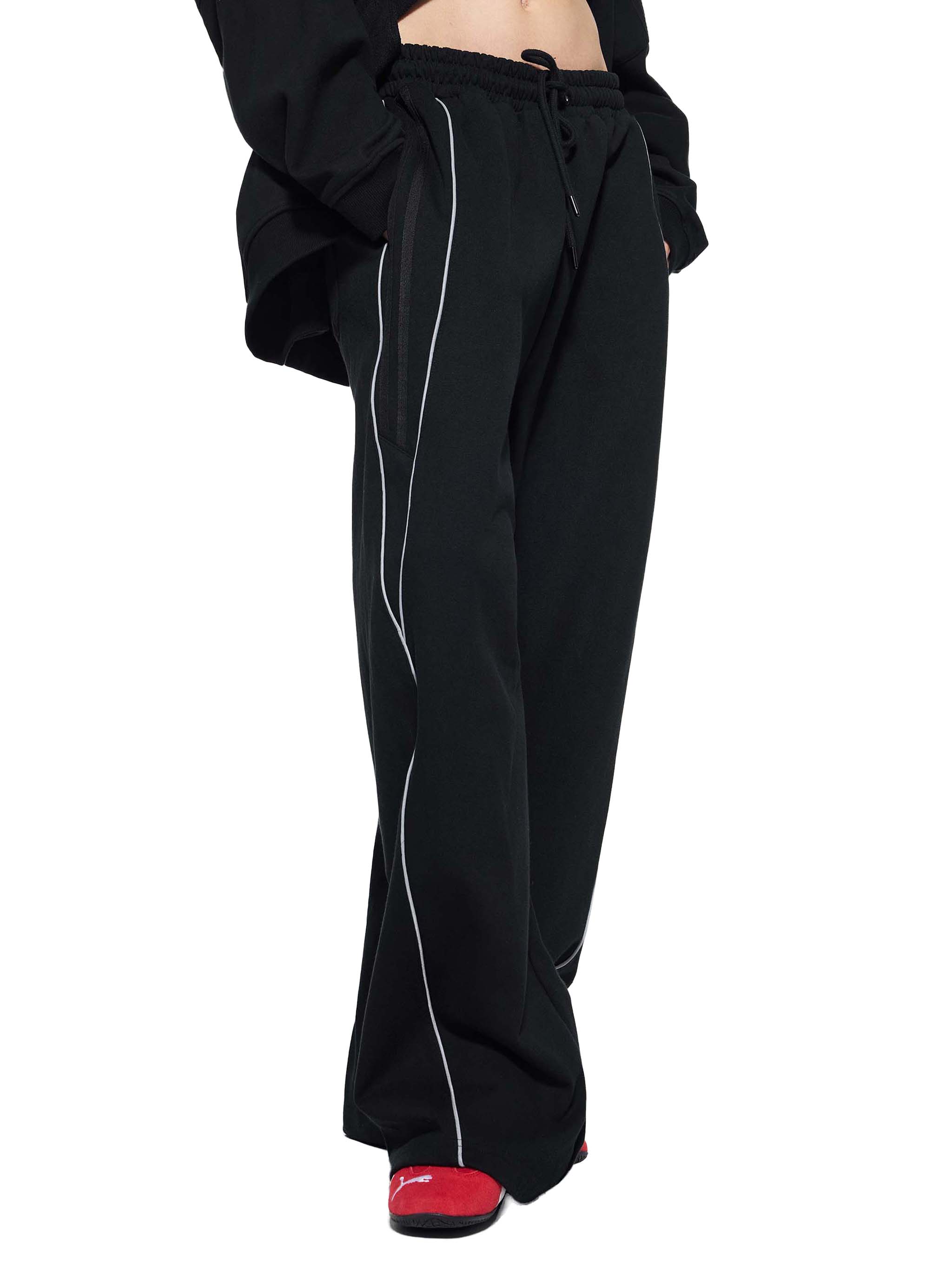 Reflective Striped Baggy Sweatpants