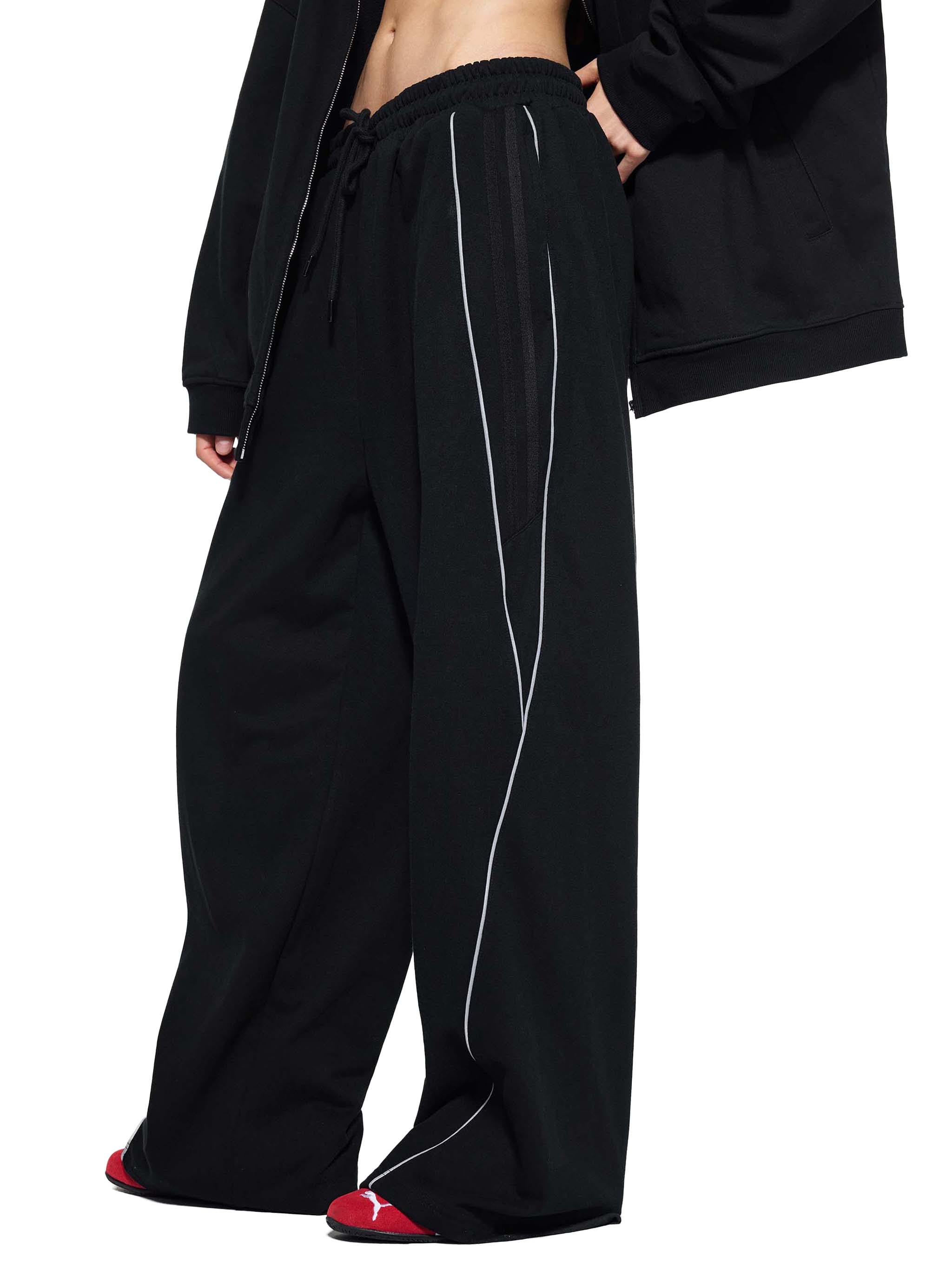 Reflective Striped Baggy Sweatpants