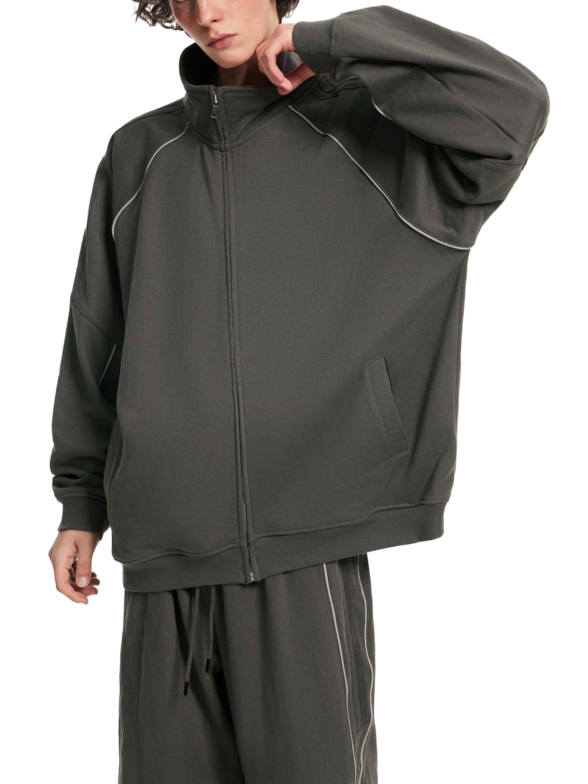 Reflective Striped Sleeve Jacket