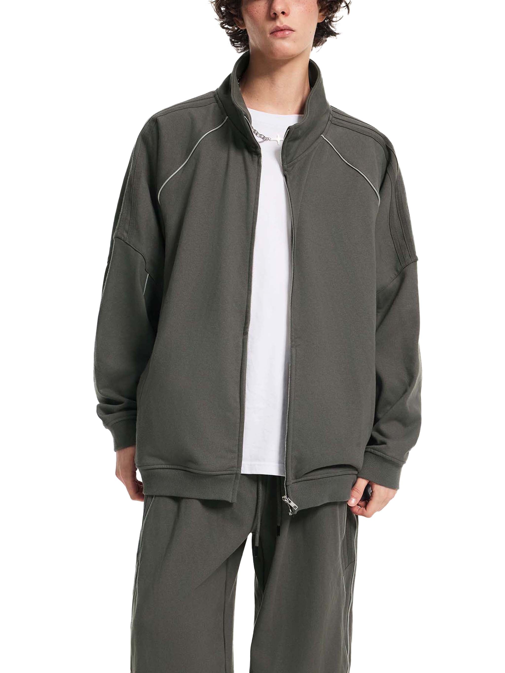 Reflective Striped Sleeve Jacket