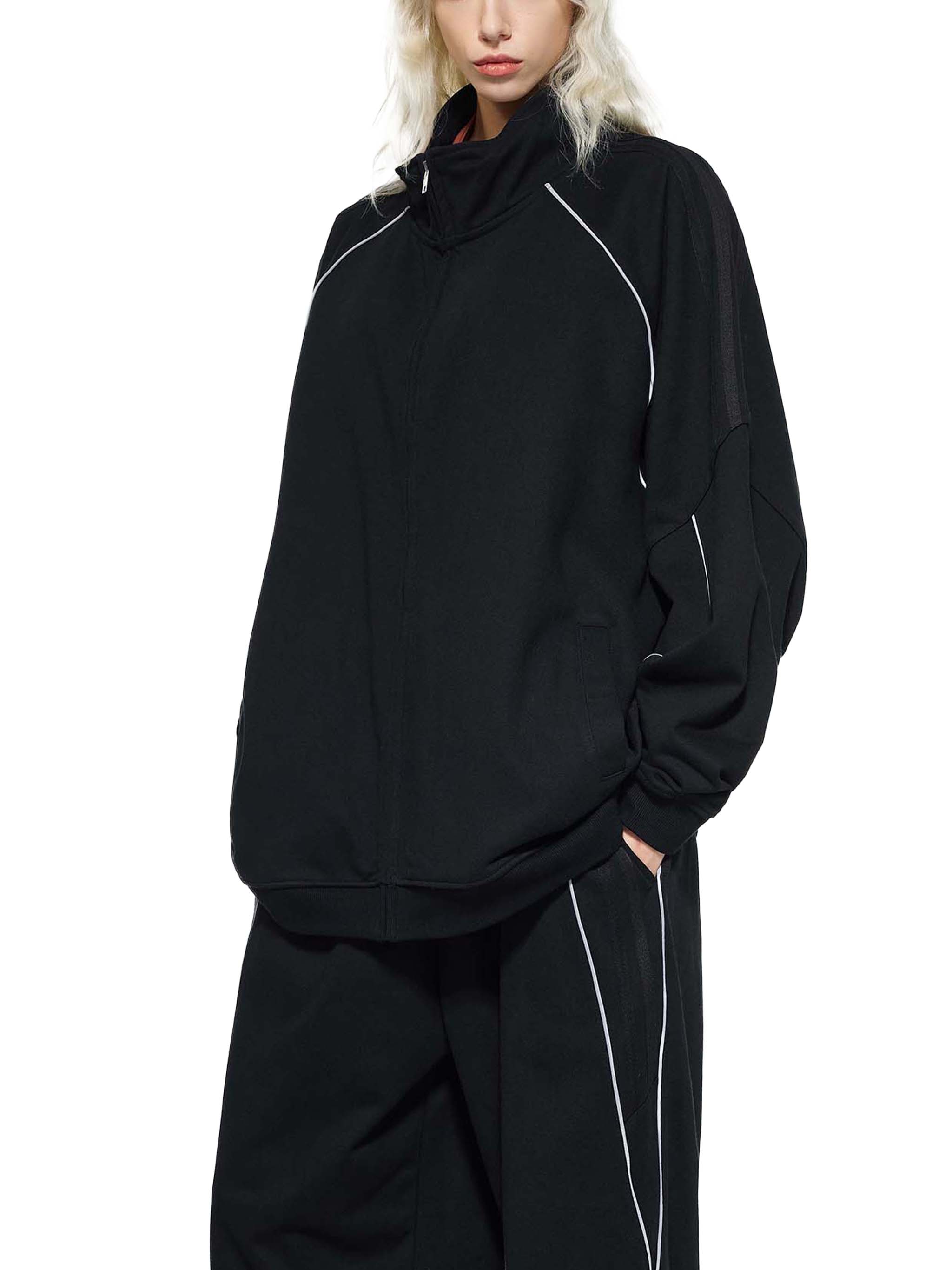 Reflective Striped Sleeve Jacket