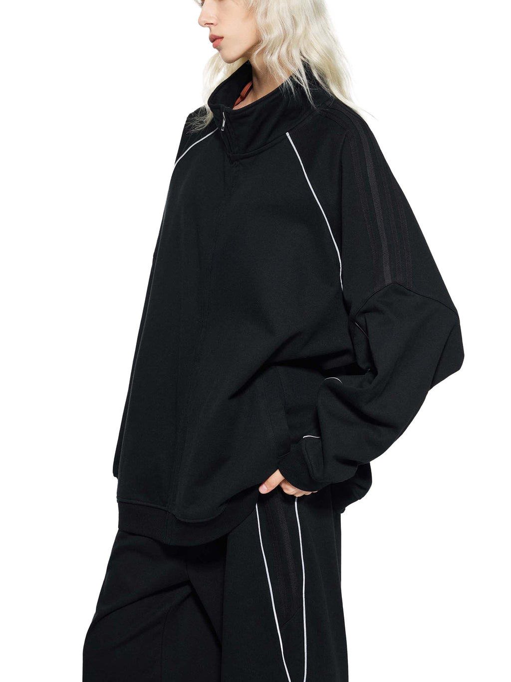 Reflective Striped Sleeve Jacket