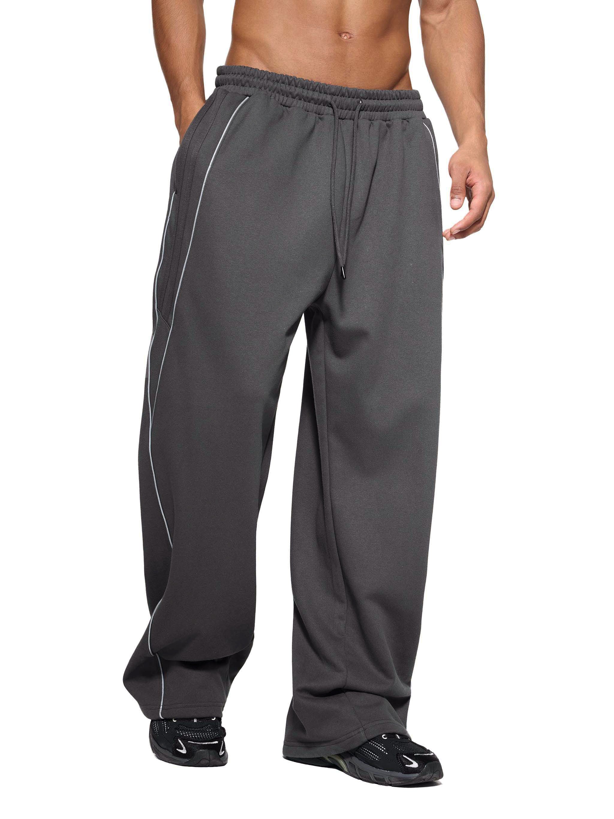 Reflective Striped Baggy Sweatpants