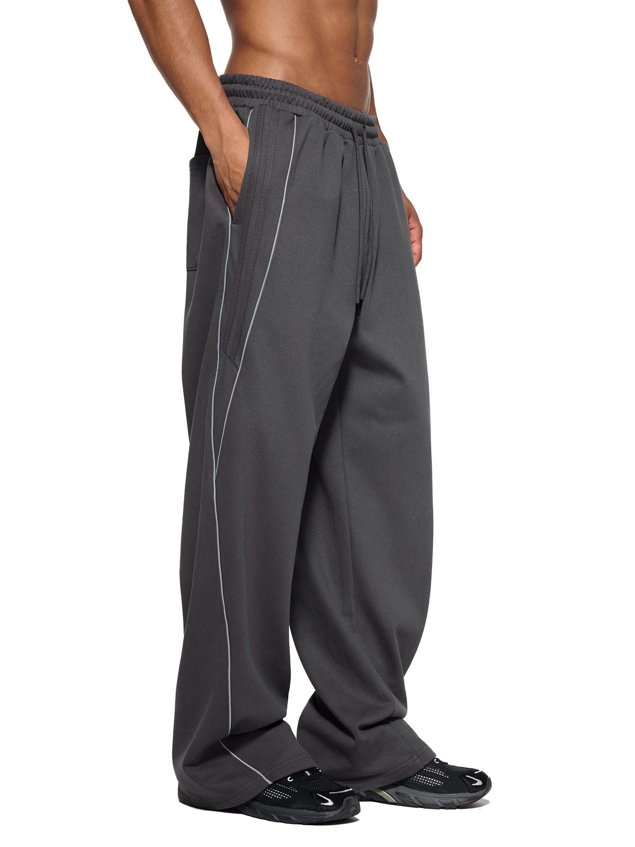 Reflective Striped Baggy Sweatpants